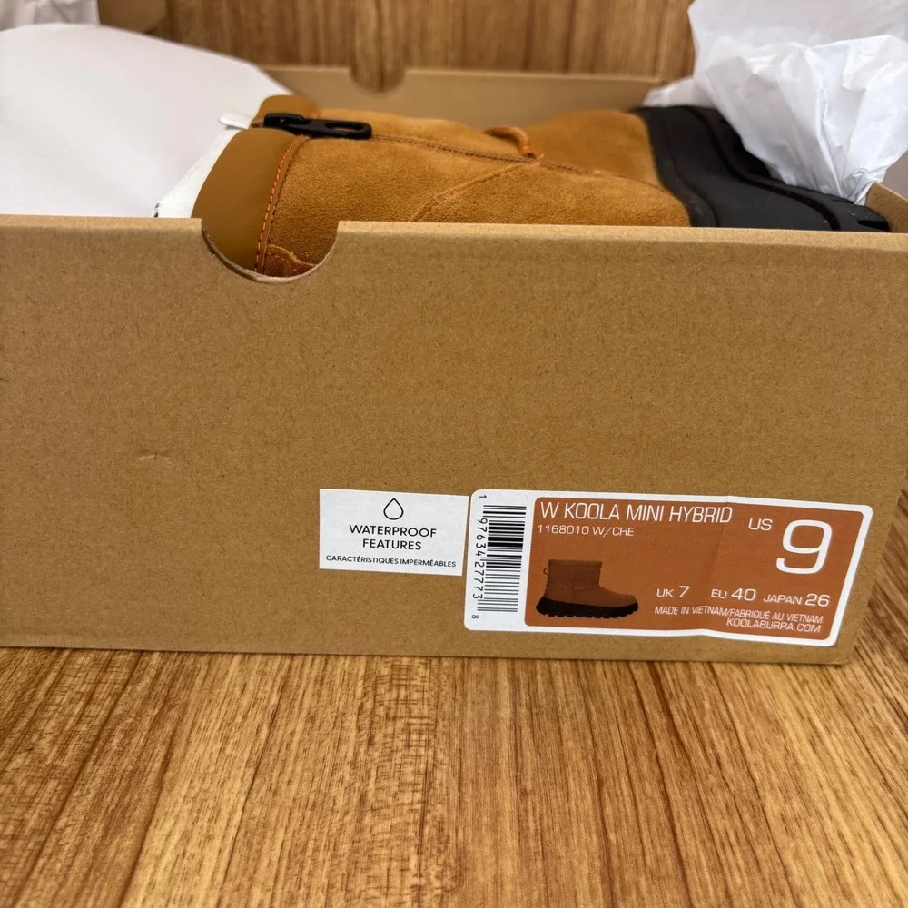Koolaburra by UGG Koola Mini Hybrid Boots Womens 9 Chestnut Waterproof Suede NEW